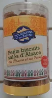 Mängden socker i Petits biscuits salés d'Alsace au Sésame et au Pavot