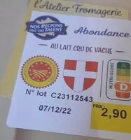 Mängden socker i Atelier de fromagerie