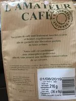 Mängden socker i Dosette café Amateur sachet de 36 - 216g