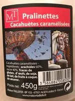 Mängden socker i Pralinettes - Cacahuetes Caramelisées