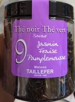 Mängden socker i Thé Noir, Thé Vert saveur Jasmin, Fraise, Pamplemousse