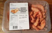 Mängden socker i Crevettes sauvages entières cuites congelées