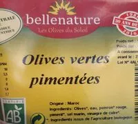 Mängden socker i Olives vertes pimentées