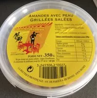 Mängden socker i Amandes avec peau grillées salées