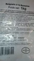 Mängden socker i 1KG Beignet Calamar a La Romaine 40 / 60