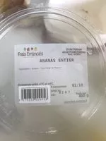 Mängden socker i ANANAS ENTIER