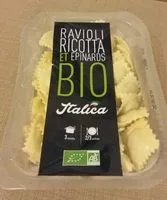 Mängden socker i Ravioli ricotta et epinards bio