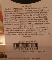 Mängden socker i buche glacée Rouge Passion