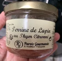Mängden socker i Terrine de lapin au thym citronné