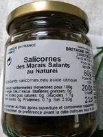 Mängden socker i Salicornes des Marais Salants au naturel
