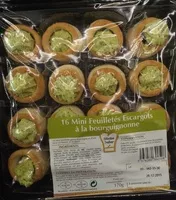 Mängden socker i 16 mini feuilletés escargots à la bourguignonne