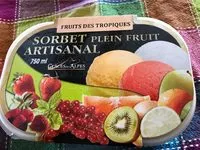 Mängden socker i Sorbet plein fruit artisanal