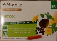 Mängden socker i Arkofluides Détox Arkopharma 20 Ampoules