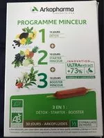 Mängden socker i Arkopharma Programme Minceur Detox-starter-booster 30 Jours