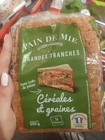 Mängden socker i Pain de mie céréales et graines