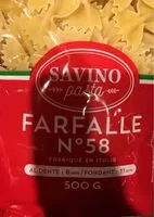Mängden socker i Farfalle n°58