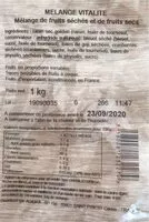 Mängden socker i Mélange Vitalité fruits secs