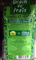 Mängden socker i Lentilles vertes