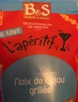 Mängden socker i Noix de cajou grillée sans sel ajouté