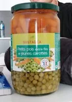Mängden socker i Petits pois extra fins et jeunes carottes