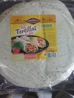 Mängden socker i 18 Tortillas de Blé