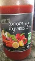Mängden socker i Jus de tomate et legumes bio