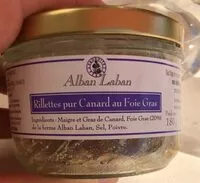 Mängden socker i Rillettes pur canard au foie gras