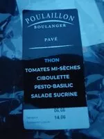 Mängden socker i Pavé Thon, tomates, ciboulette, pesto, sucrine
