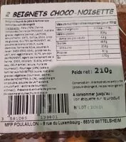 Mängden socker i Beignets chocolat noisette