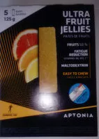 Mängden socker i Ultra fruit jellies pamplemousse citron orange acérola