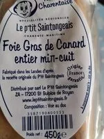 Mängden socker i Foie gras de canard entier mit-cuit