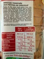 Mängden socker i La gâche tranchée aux pépites de chocolat