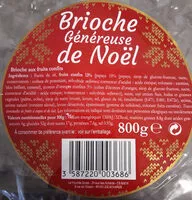 Mängden socker i Brioche Généreuse de Noël