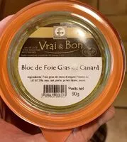 Mängden socker i Bloc de foie gras de canard