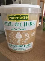 Mängden socker i Miel du Jura printemps