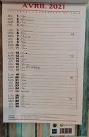 Mängden socker i Calendrier