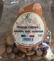 Mängden socker i Mélanges coques: amandes, noix, noisettes