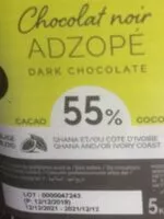 Mängden socker i Chocolat noir 55% weiss