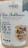 Mängden socker i Les sublimes - Pépites de chocolat noir 55 % cacao