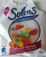 Mängden socker i Solens Gommes Tutti Frutti