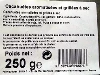Mängden socker i Cacahuètes aromatisées et grillées à sec