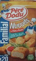 Mängden socker i Nuggets aux filets de poulet -25% de sel