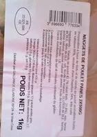 Mängden socker i Nuggets de poulets panés