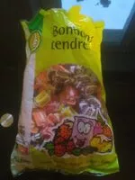Mängden socker i Bonbons tendres - Goûts citron, orange, fraise, cassis