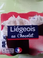 Mängden socker i AUCHAN COEUR Liegeois au chocolat