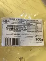 Mängden socker i Tomme de Savoieau lait cru entier
