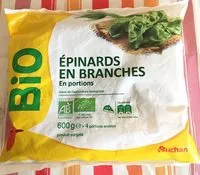 Mängden socker i Epinards en branches en portions issus de l'agriculture biologiqueproduit surgelé