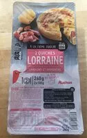 Mängden socker i 2 QUICHES LORRAINEcrème fraîche, lardons fumés & emmental
