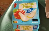 Mängden socker i Pomme poire sans sucres ajoutés**Contient des sucres naturellement présents