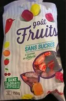 Mängden socker i Goût FruitsParfums citron - orange - fraise - ceriseSANS SUCRESà l'extrait de Stévia*